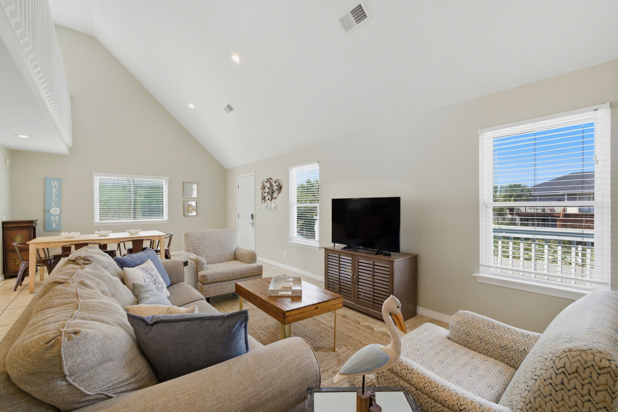 Living and dining area at Beach Blessings