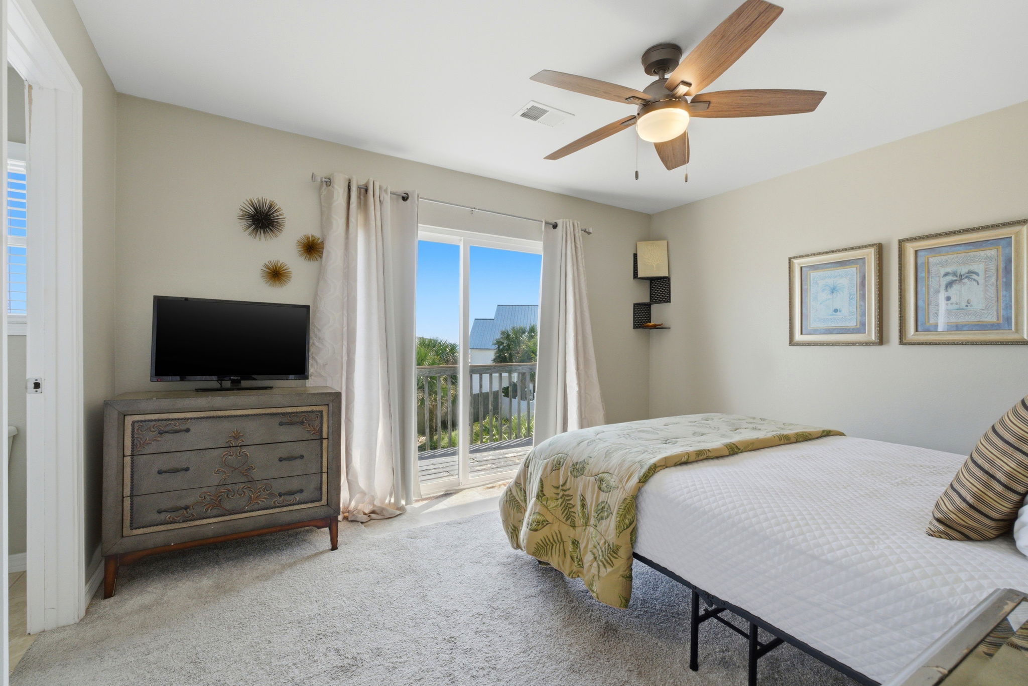 Upstairs queen bedroom at Beach Blessings